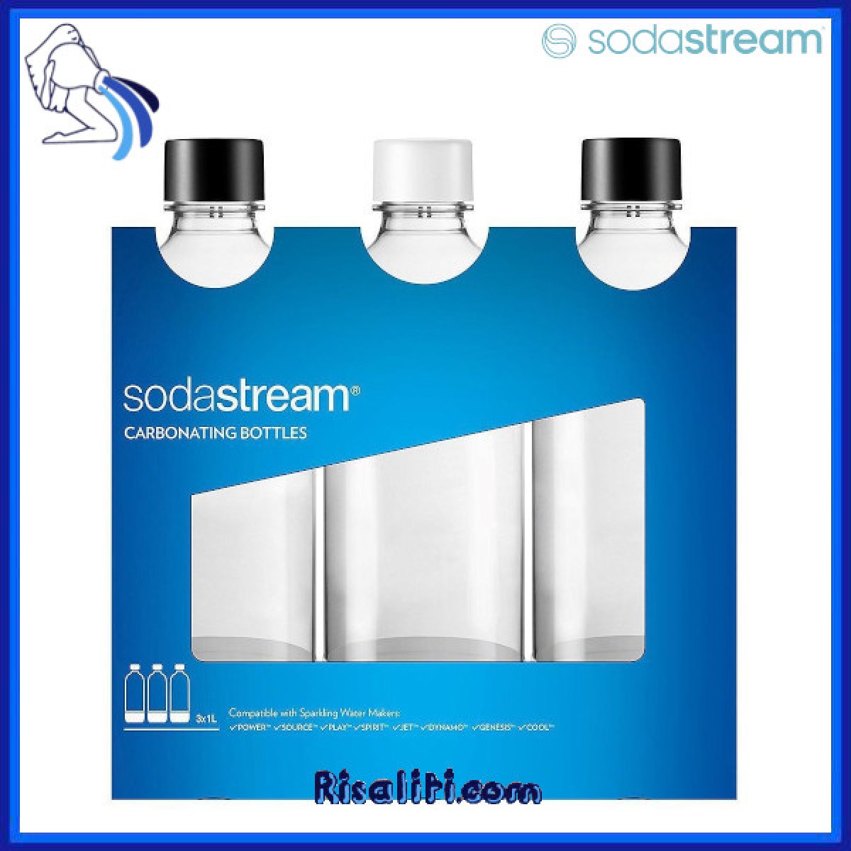 3 Bottiglie da 1 lt per Soda Stream 2260525 Soda Stream