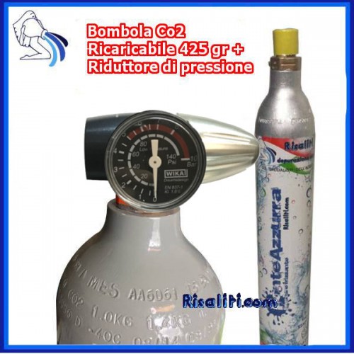 Kit Gasatura Cilindro CO2 425 gr Riduttore Pressione
