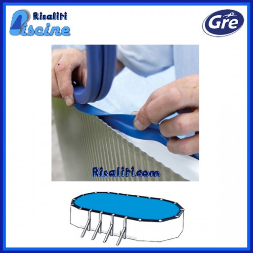 Liner Blu/Mosaico Ricambio Piscina Acciaio Gre Ovale Colgante
