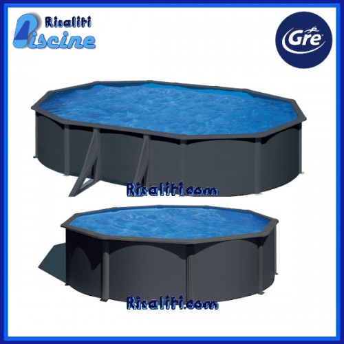Piscina fuori terra Gre Anthracite 120 cm