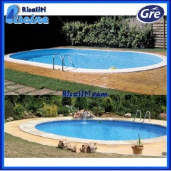 Piscina ovale e tonda interrata Gre Madagascar lamiera laccata