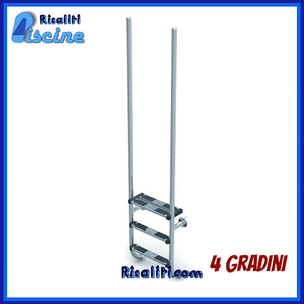 Scaletta Inox 316 Elegance 4 Gradini Piscina www.risaliti.com