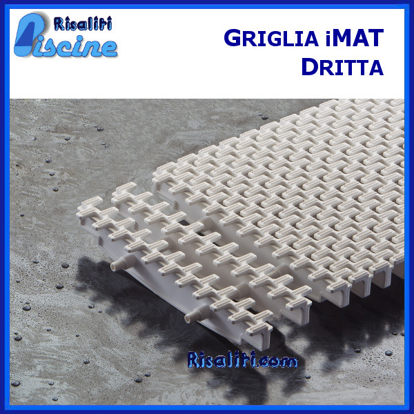 Griglia iMat Bianca ABS Dritta Piscina Sfioro www.risaliti.com