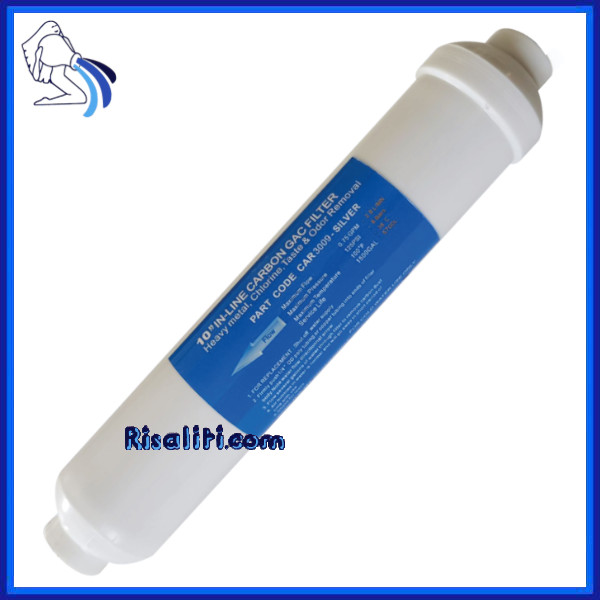 Filtro Linea Carbone Attivo Granulare Argentizzato - 50 mm - 10