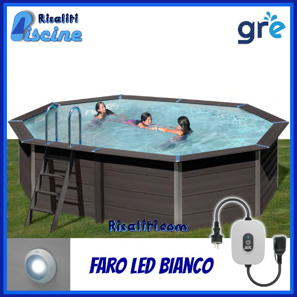 KPCOV52L Piscina fuoriterra pannelli Avantgarde Gre cm 478x338xh124 Faro LED www.risaliti.com