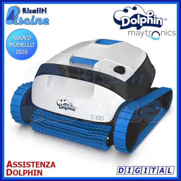Robot Pulitore Piscina Dolphin S100 Digital Fondo Pareti www.risaliti.com