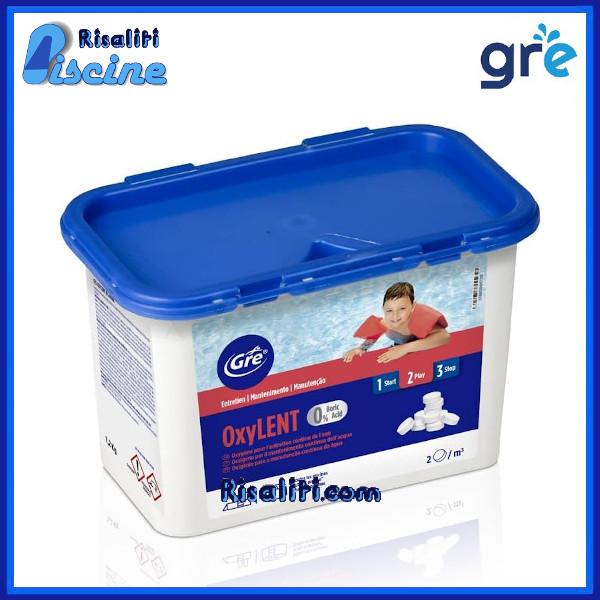 Ossigeno Piscina 1,2 kg OxyLent Gre 76029NB www.risaliti.com