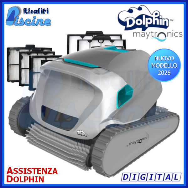 Dolphin Digital Robot Pulitore Piscina Fondo Pareti Linea Acqua  www.risaliti.com