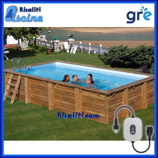 790207 Piscina Fuori Terra Legno Braga Rettangolare cm 767x373xh142  www.risaliti.com