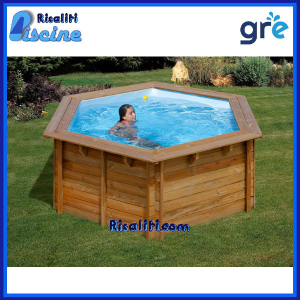800008 Piscina Fuori Terra Legno Tonda Gre Lili 2 diam cm 242xh104  www.risaliti.com