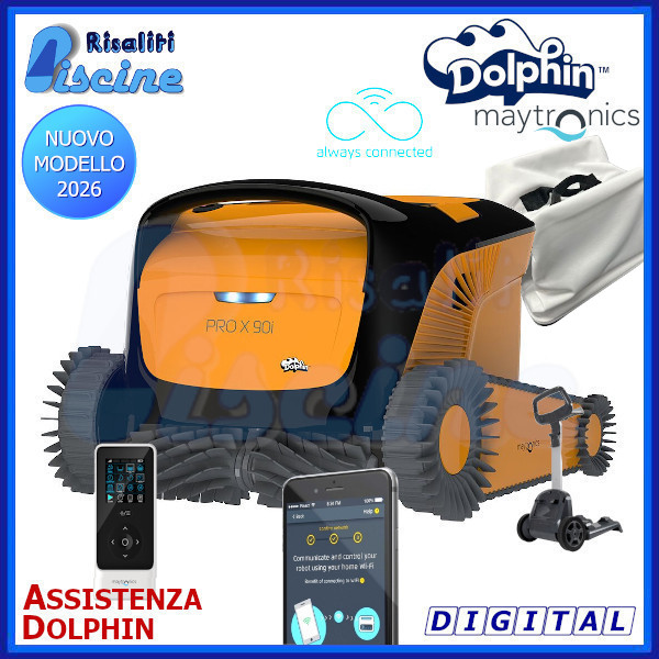 Dolphin ProX90i Gyro Digital Robot Pulitore Piscina Sacco www.risaliti.com